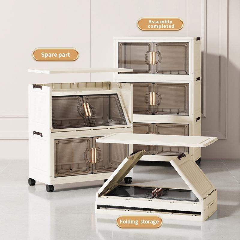 46cm*27cm Plastic Storage Cabinet, 2-6 Layers, Quiet Wheels, Space-Saving, Durable, Easy Assembly, Ideal for Home Items, Snacks, DIY Setup