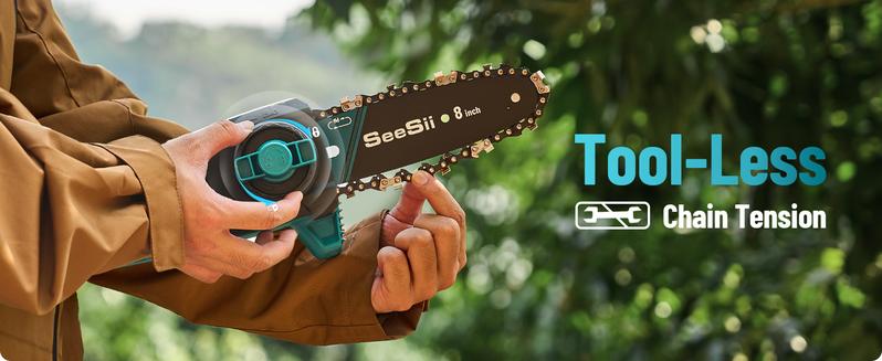 Seesii Electric Pole Saws for Tree Trimming, 10 Inch & 8 Inch Cordless Pole Chainsaw Bars with Extendable Rod (Up to 9.2ft), Auto Oiler, 4000mAh Battery Powered Tree Pruner for Bush & Branch Cutting CHT10 #TikTokShopBlackFriday
