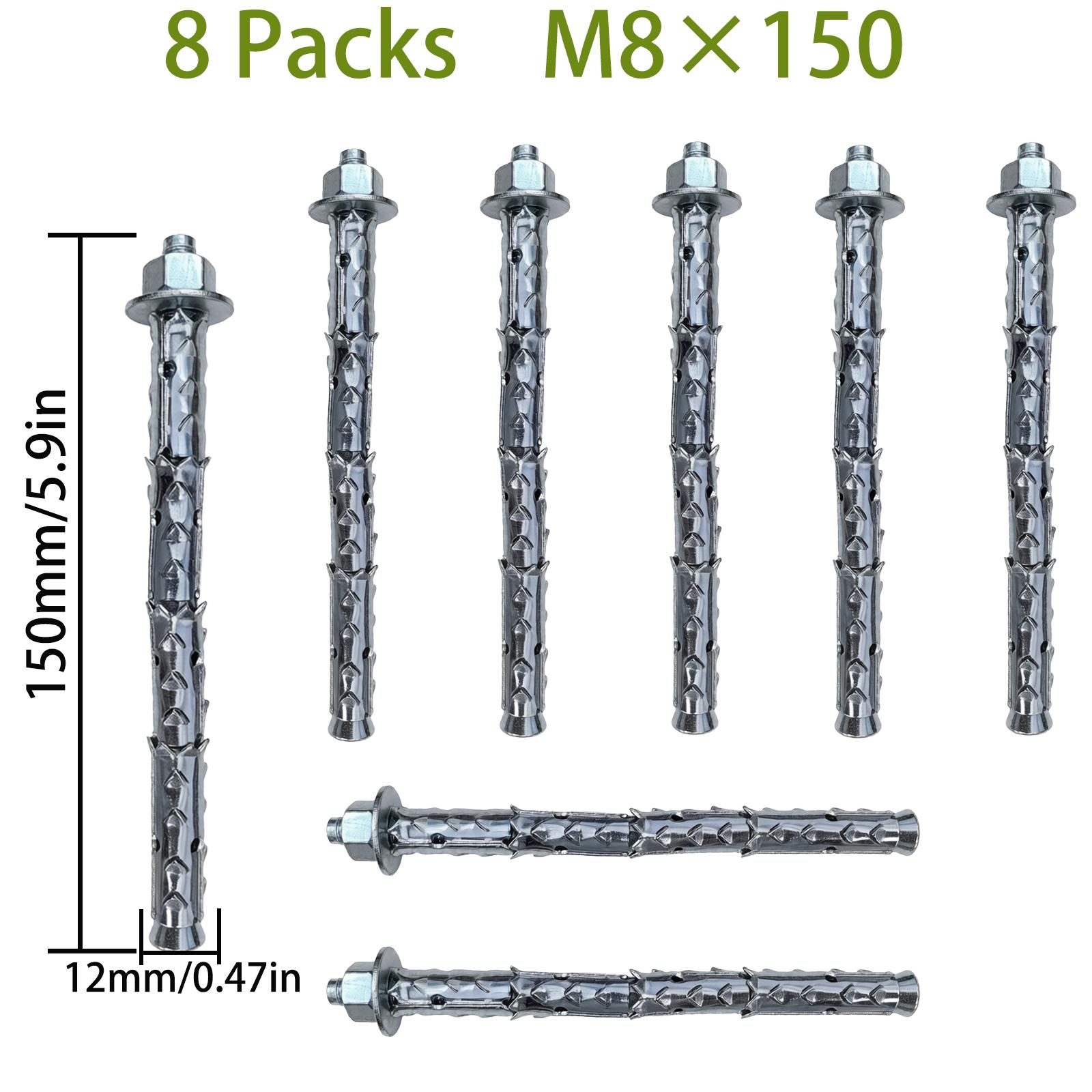 Rust Resistant Sleeve Anchors for Hollow Brick & Cinder Block, Carbon Steel Furniture Wall Anchor, Pre-Assembled Bolt Set, zinc Plated Expansion Anchors, Easy Install for Shelves & Cabinets, Multiple Usage Methods