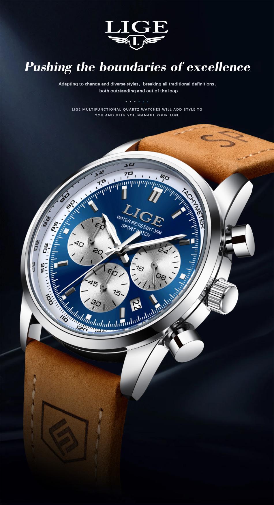 Sports waterproof watch Fashion quartz watch Panda eye men's watch