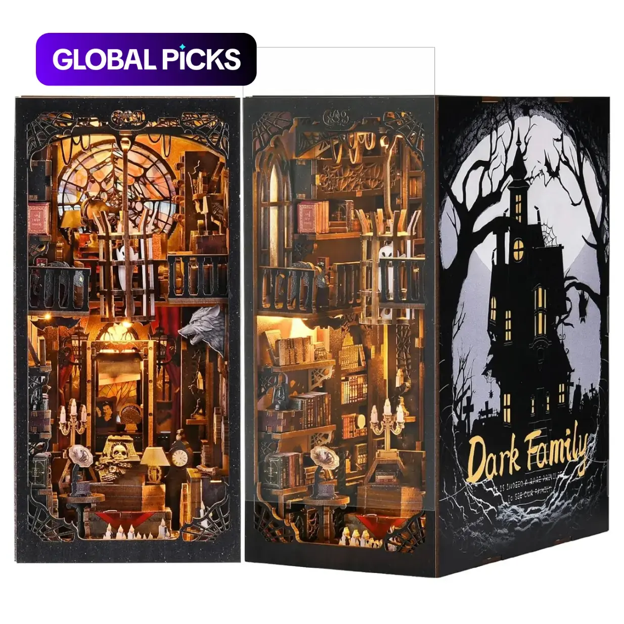 DIY Book Nook Kit, Miniature House Dollhouse Kit, Miniature Set for Adults and Teens, Spooky Creepy Halloween Booknook Bookend Alley Model Build, Gift for Family and Friends #GLOBAL PICKS
