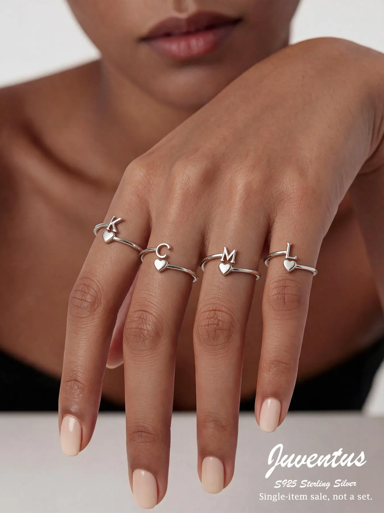 S925 Silver Letter Ring, Stackable Design, 26 Letters A-Z, Fashionable Jewelry for Women, Daily Wear, Perfect for Gifts, Personalized Alphabet Ring