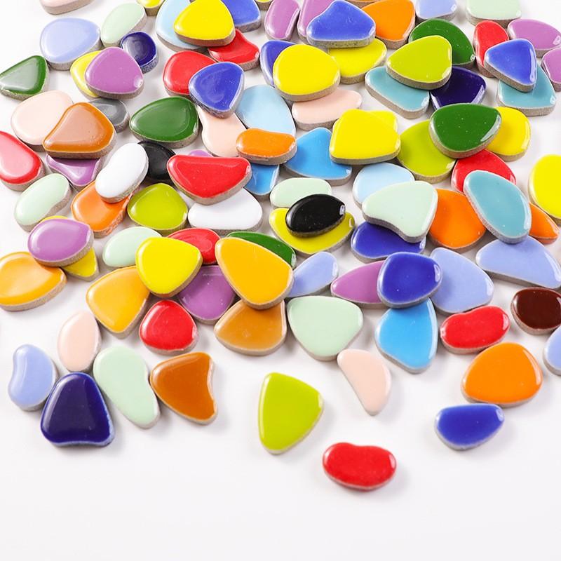 200g Mosaic Tile Pieces, 100pcs DIY Craft Material, Home Decor, Wall Art, Pool, Kitchen, Living Room, Bathroom Decoration