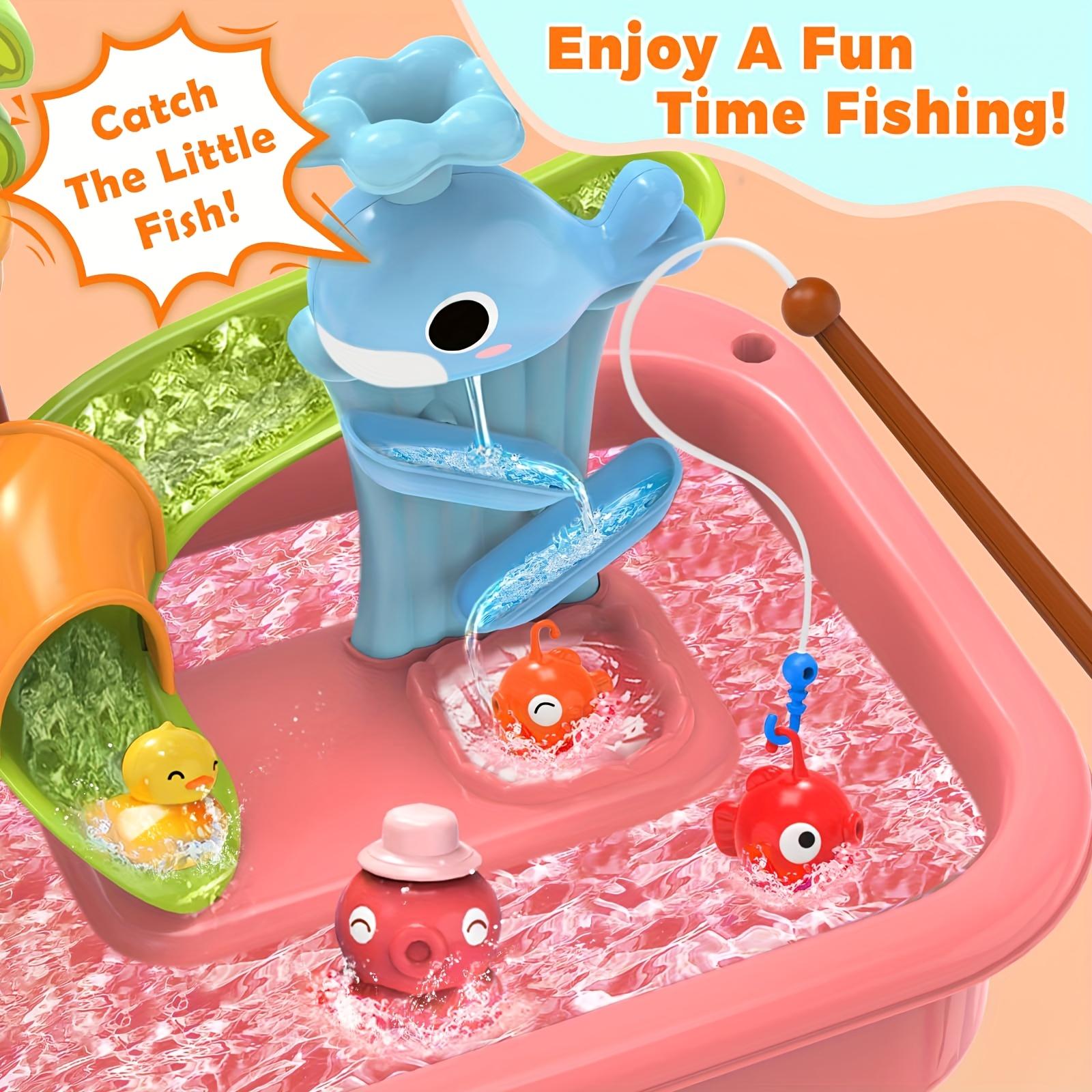 Color Changing Kitchen Sink Toy with Upgraded Electric Faucet, Automatic Water Circulation, Dishwasher and Fishing Playset for Boys and Girls in, Requires 4 AA Batteries Not Included