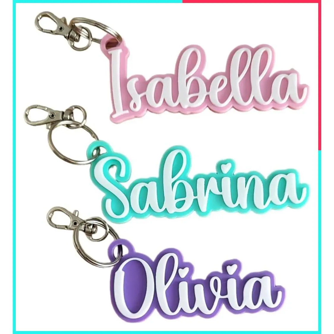 Custom Keychain & Personalized Backpack Keyring, Luggage Tag, Water Bottle Name Tag, Party Favors, Bridal Gift