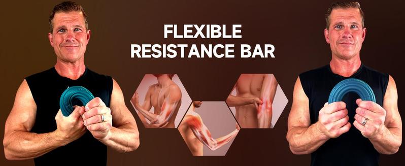 FitBeast 4-Piece Set Flex Bar, Tennis Elbow Bar - Ideal for Improve Grip Strength, Fitness Resistance Bar for Golfer's Elbow & Tendinitis, Twist Bar
