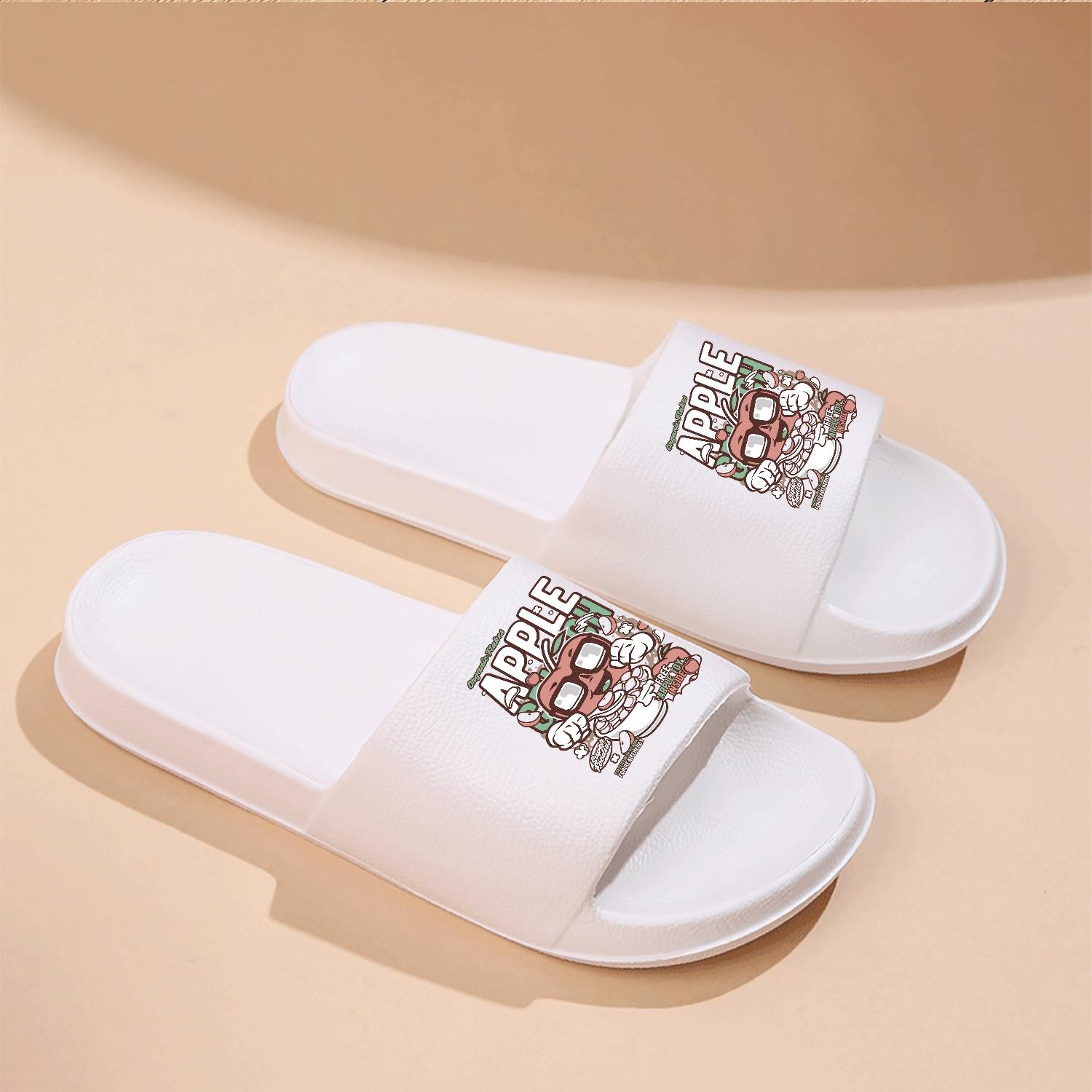 Organic Apple Flakes Superfoodies Slippers Fortified with Vitamin Real Energy Free Apple Toy Inside Fun Cartoon Fruit Design Comfortable Casual Footwear