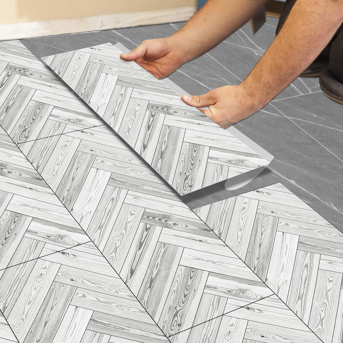 5/10/20 pcs Classic Wood Grain Floor Tile Sticker,Waterproof and splash proof self-adhesive Floor Sticker, 5.91 * 15.75 Inches,For Kitchen, Bathroom And Living Room Decoration