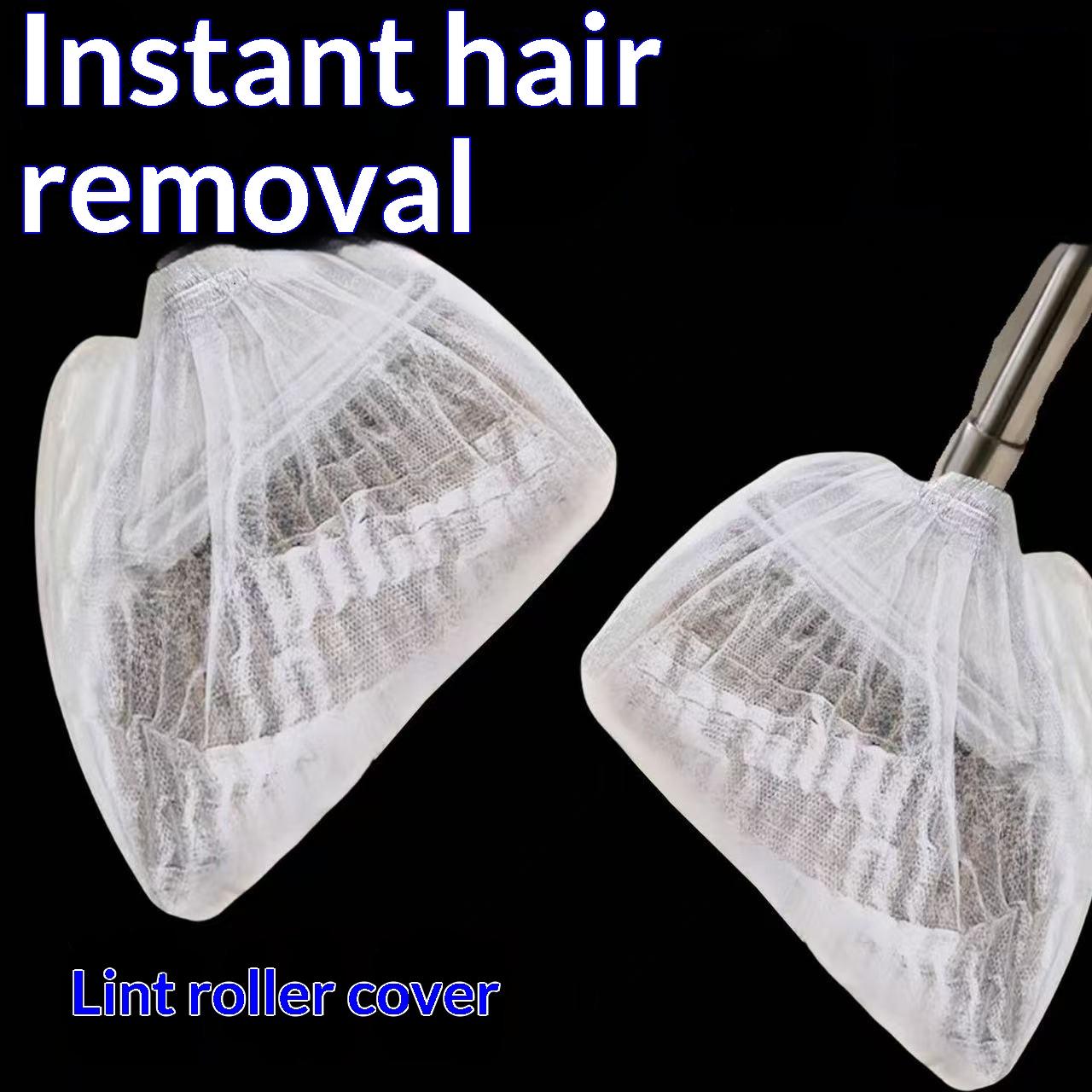 100 pieces - Disposable Brush Covers, Household Sweeping and Mopping Hairproof Tools, High-Adhesive Dustproof Wearable Shoe Covers for Home Cleaning,  helpd with getting up the fine dog cat hair, Suitable for Home Cleaning Tools，