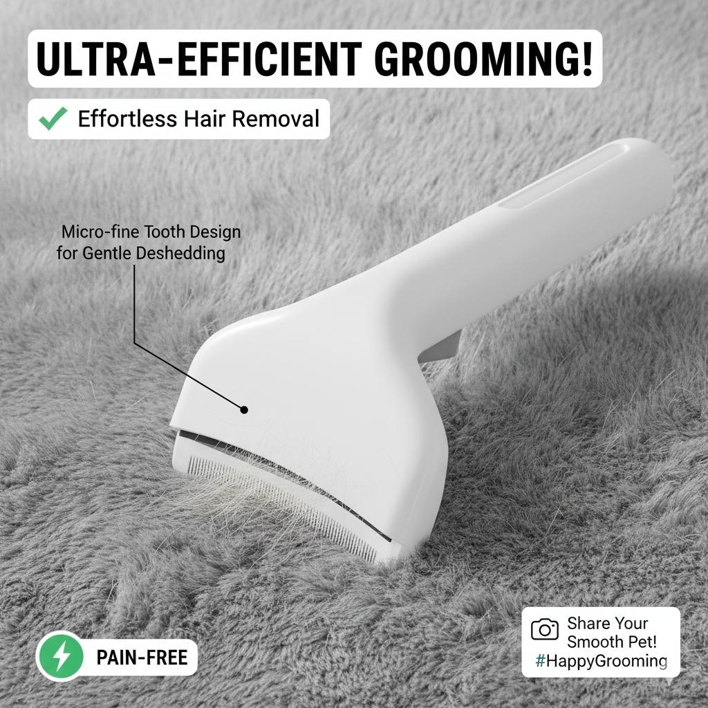 Cat Grooming & Deshedding Tool – One-Click Hair Removal Dematting Comb for Cats Grooming Brush