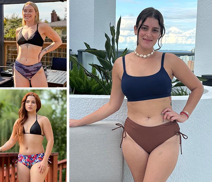 Daci Women Mid Waist Bikini Bottoms - Full Coverage Swim Bathing Suit Bottom Side Tied Swimsuit Bottoms