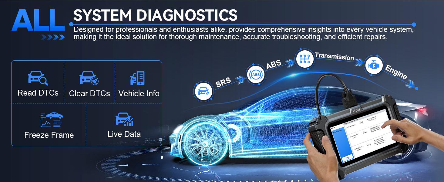 XTOOL D6 OBD2 Scanner Car Diagnostic Scan Tool for All System with Lifetime Free Updates, 15 Resets, Throttle Body Relearn, ABS Bleed, FCA AutoAuth & CAN FD Vehicle Automotive
