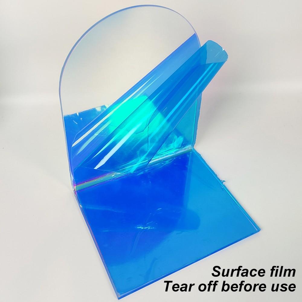 Acrylic L-Shape Book Stand, Transparent Blue, Thick Anti-Slip Design, Ideal for Students Office Home Decor