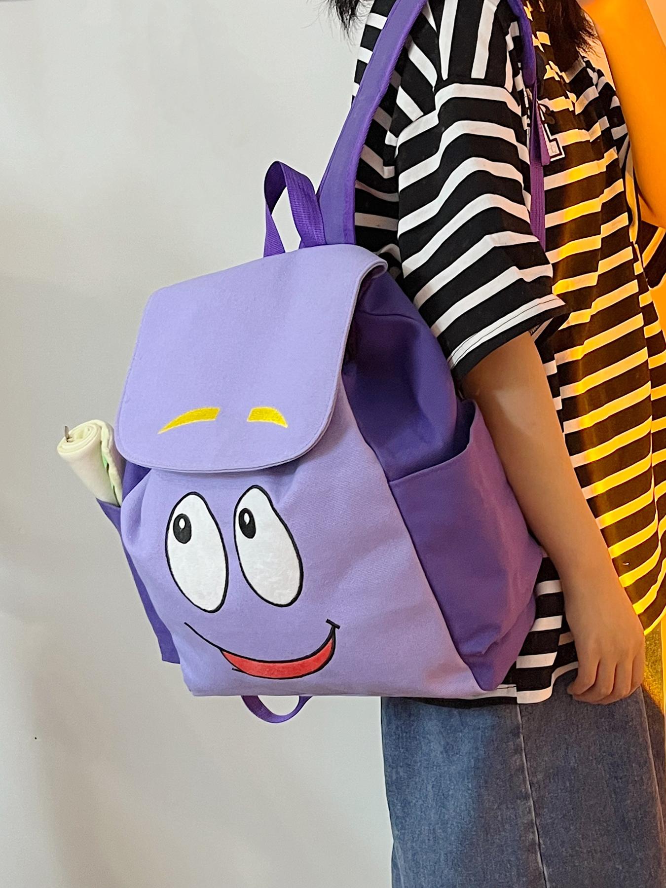 Cute Cartoon Pattern Backpack, Large Capacity Student School Bag, Fashionable Backpack for Girls, Casual Versatile Backpack for Daily Use