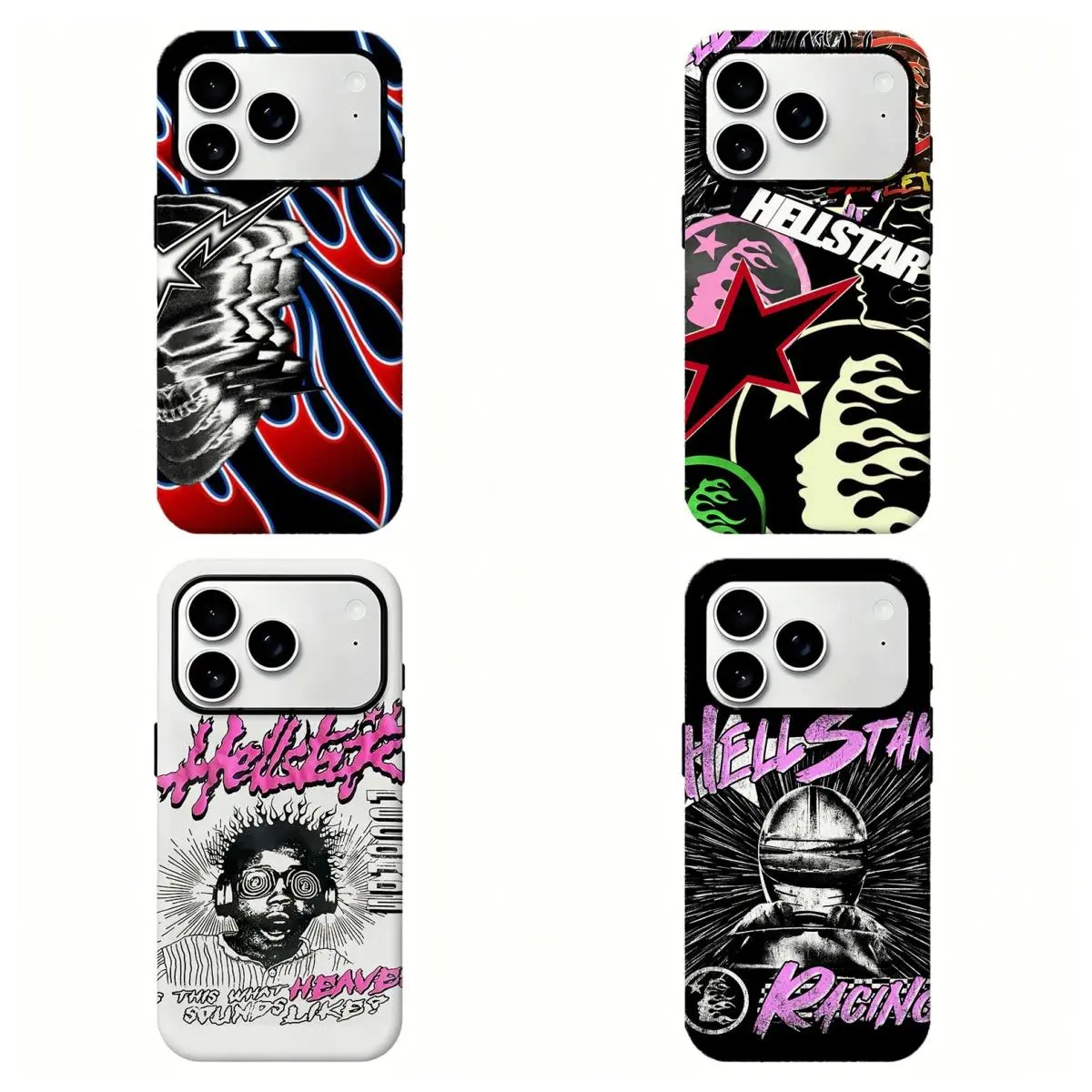 Hell Star Print Phone Case, Glossy Double Layer Shockproof Hard Protective Cover For iPhone 17 Pro Max 16 15 14 13 12 11 for Samsung S21 S22 S23 S24 S25 Phone Case, Perfect Gift for Fans