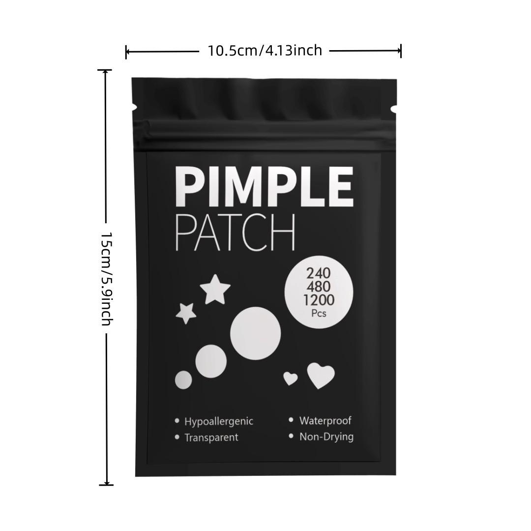 Dark Aesthetics Acne Pimple Patches, Stylish & Effective Treatment, Hypoallergenic, Invisible Dark-Style Patches, 240/480/1200pcs, for Cool Girls, Acne Clearing Products, Pimple Patch Bulk
