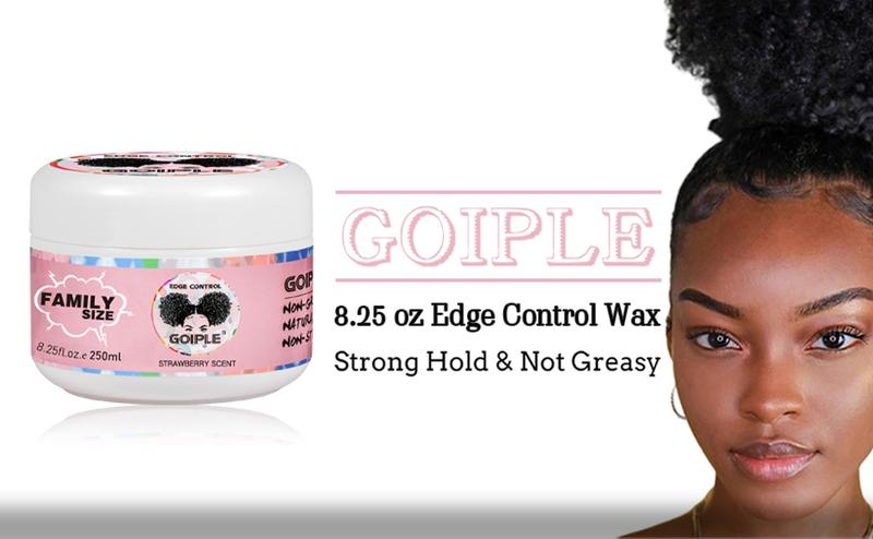 4 Counts Natural Edge Control Wax Gel for Women Strong Hold, Non-Greasy, No Flaking or White Residue, Smooths Edges Organic (Strawberry Scent)