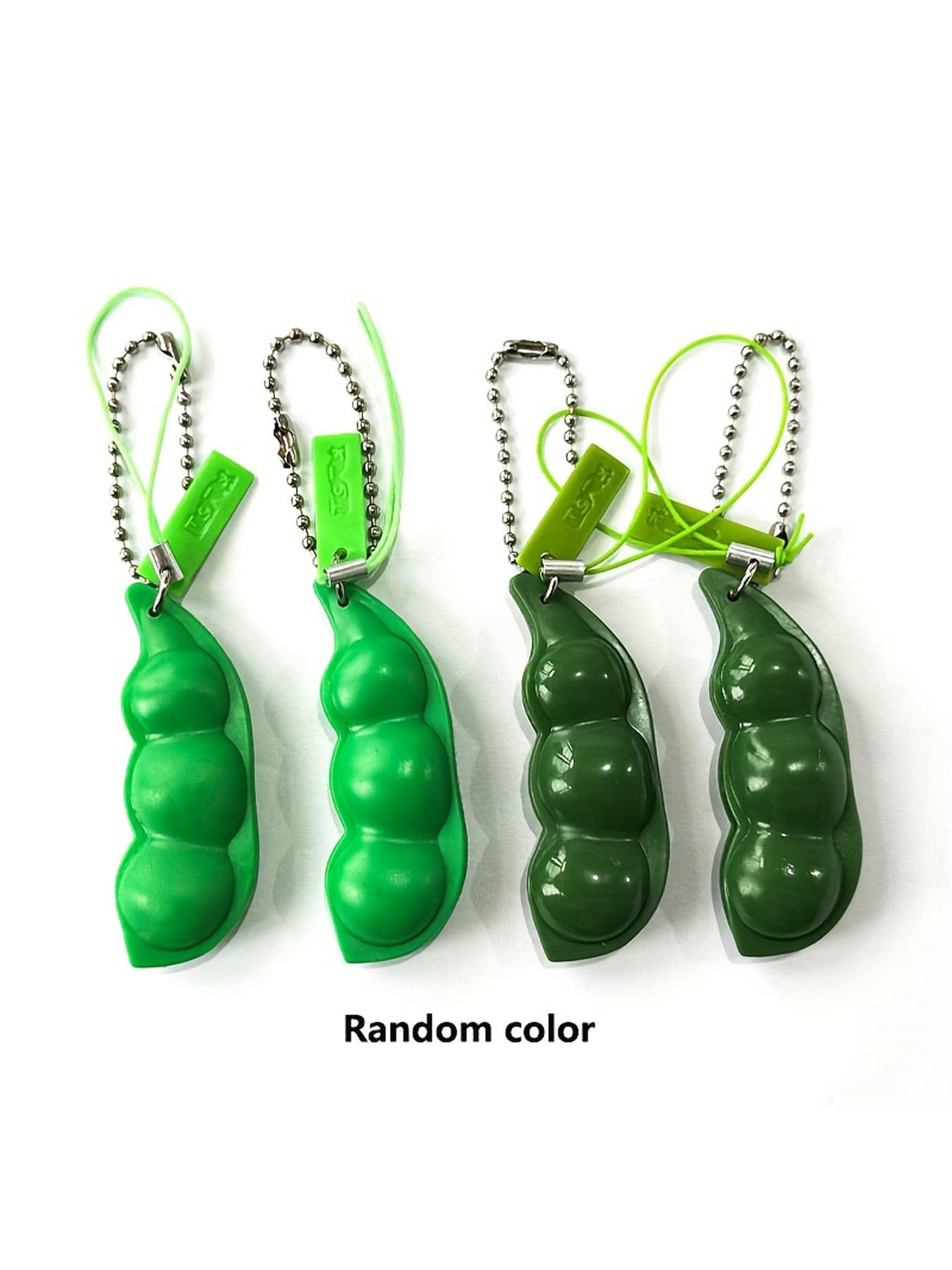 4pcs Creative Stress Relief Simulation Peas, Random Color Squeezable Bean Toys, Cute Cartoon Hanging Decorations, Fun Compression Playsets