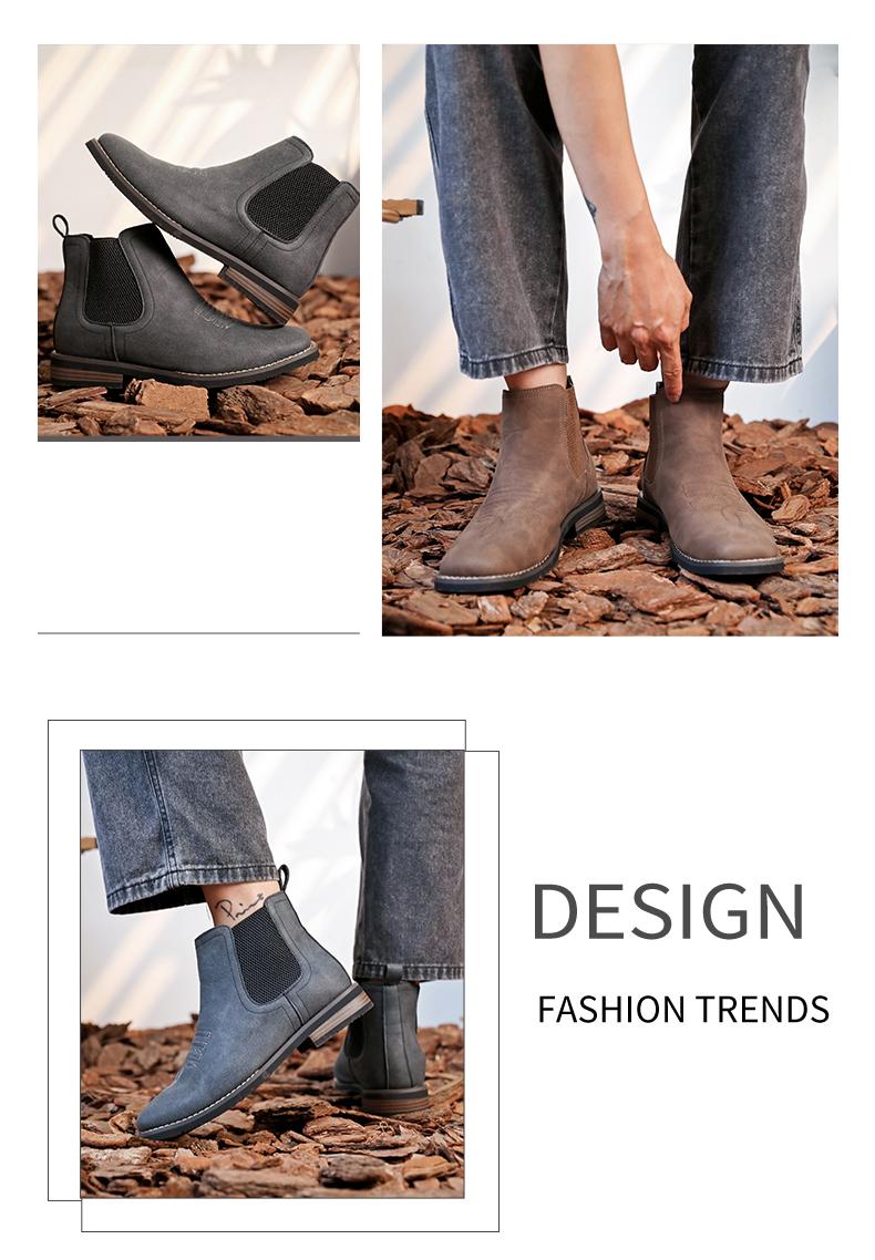 Men's Western cowboy boots, square-toe Chelsea boots, casual and retro, stylish and classic, comfortable and versatile. The simple design is suitable for office wear, outdoor activities, and everyday use. Men's Western cowboy boots, square-toe Chelsea boots, casual and retro, stylish and classic, comfortable and versatile. The simple design is suitable for office wear, outdoor activities, and everyday use.
