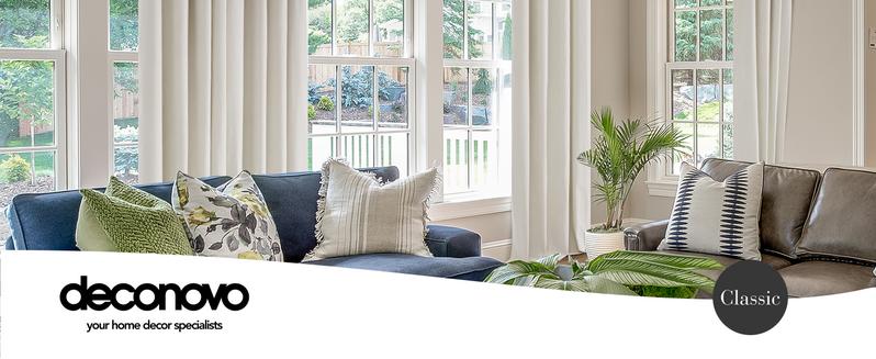 Deconovo 100% Linen Blackout Curtains (2 Panels) – Thermal Insulated, Energy Efficient, Soft Texture, Wavy Drapes for Living Room & Bedroom