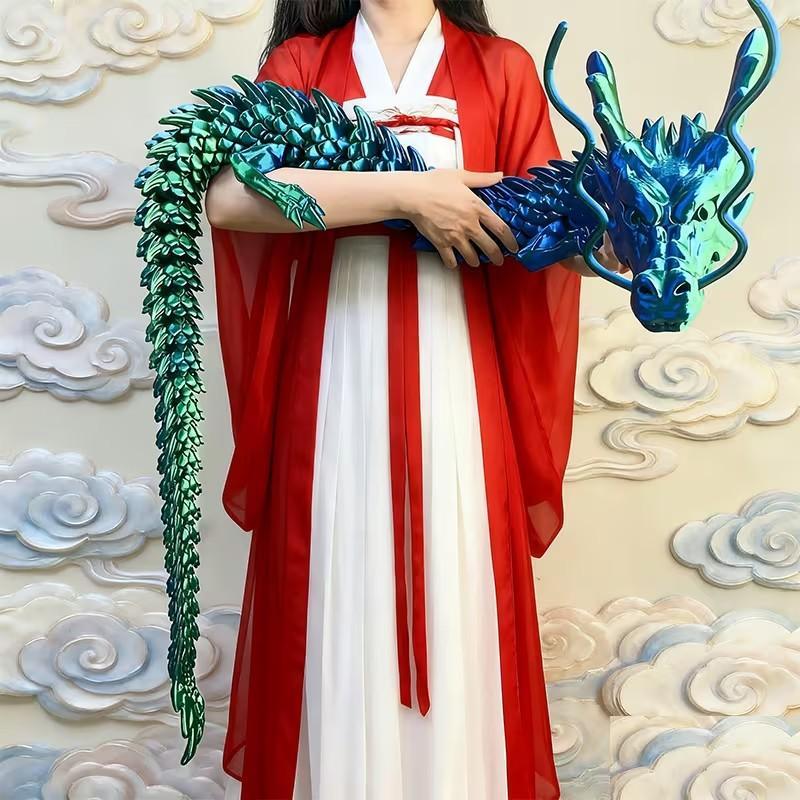 3D Printed 150cm Dragon Model, Giant Chinese Dragon Desktop Decoration, Desktop Statue, Unique Home Office Decor, Ornaments Decoration, Decorative Sculptures, Collectible Figurines, Perfect Holiday Gift, Valentine's Day Present