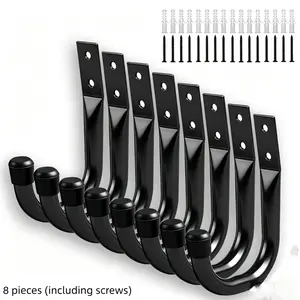 Space-Saving Metal Wall Hook, Large Garage Storage J-Hook, Wall-Mounted Organizer for Tools, Wires, Ladders, Bags
