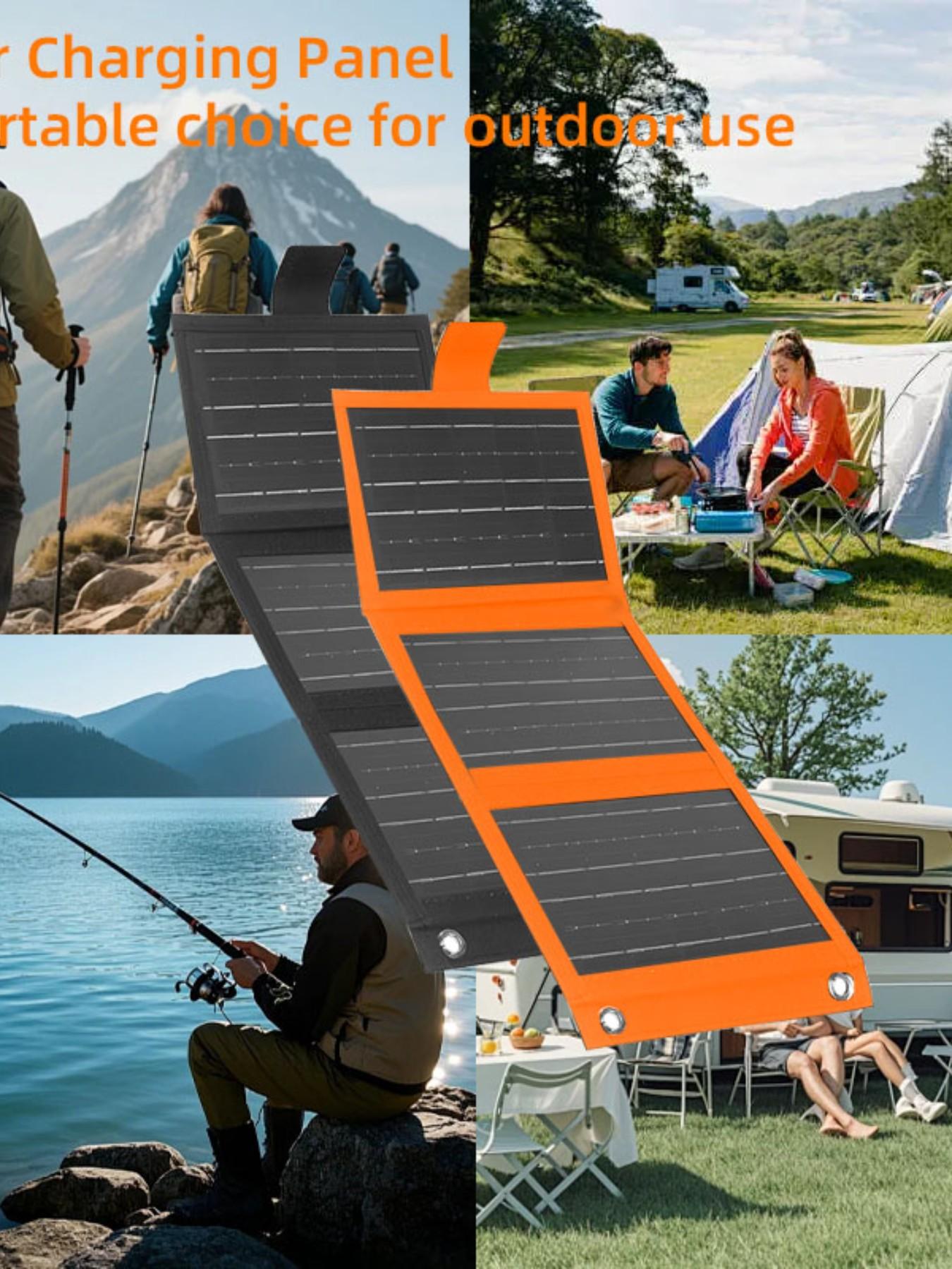 Portable Solar Panel, Foldable Solar Panel with 30w USB Port, Ideal for Camping Backpacks, Compatible with Phones Laptops RV Car, Flexible Solar Panel