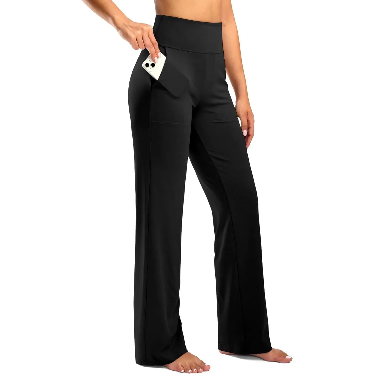 Women's Yoga Pants Wide Leg wiht Pockets High Waist Stretch Loose Casual Lounge Sweatpants Petite/Regular/Tall