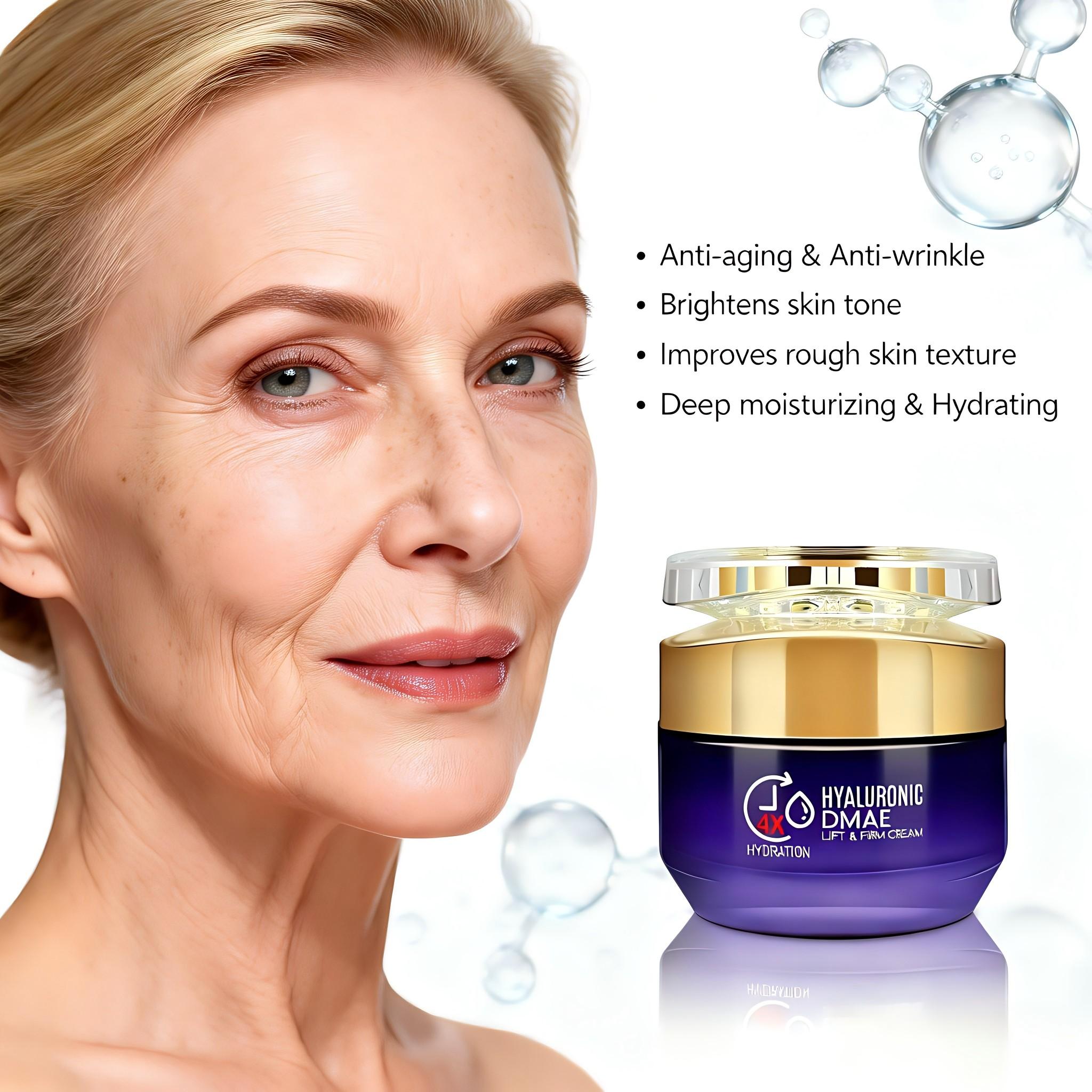 Four-Layer Hyaluronic Acid Moisturizing Cream, Anti-Wrinkle, Vitamin E, Niacinamide, Deep Hydration, Long-Lasting Moisture