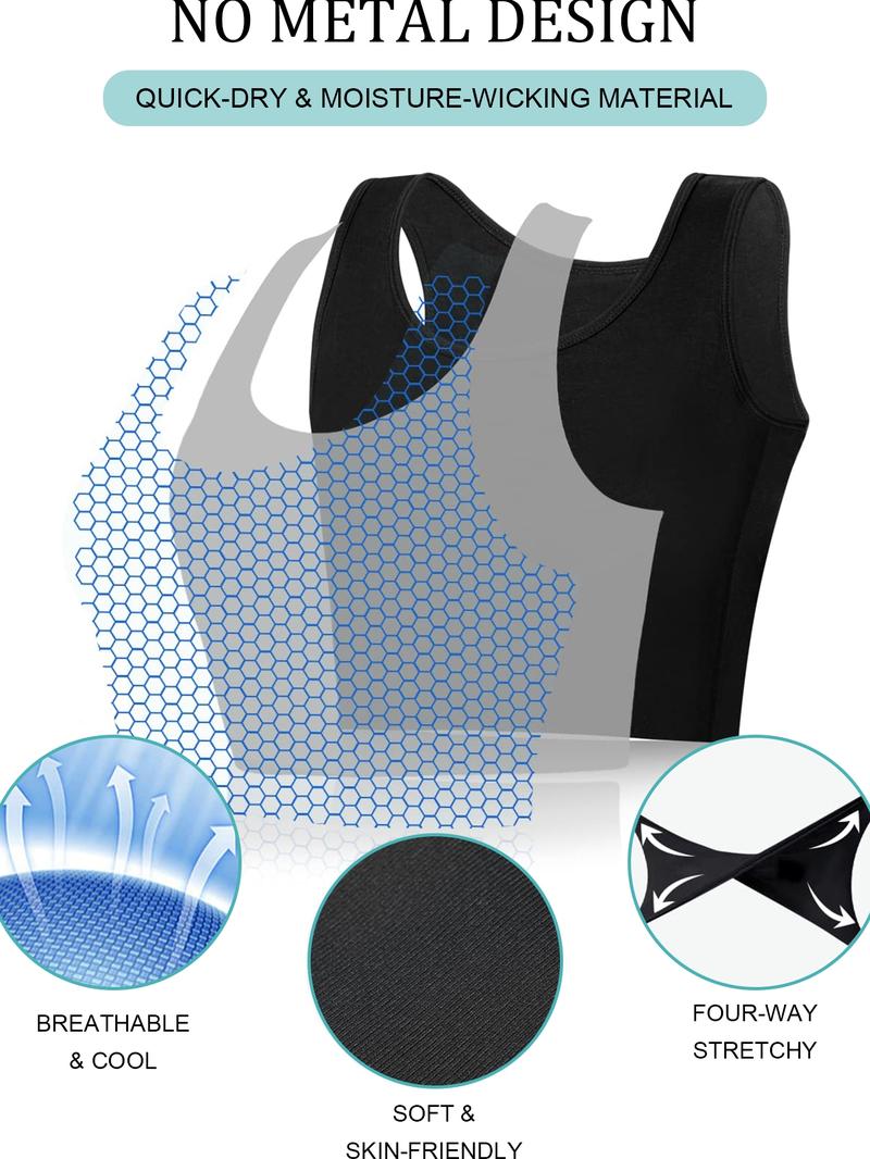 Women's Solid Compression Lingerie Top, Casual Comfy Breathable Round Neck Crop Top, Fashion Minimalist Women's Underwear For All Seasons, Underwear for Teenage Girls