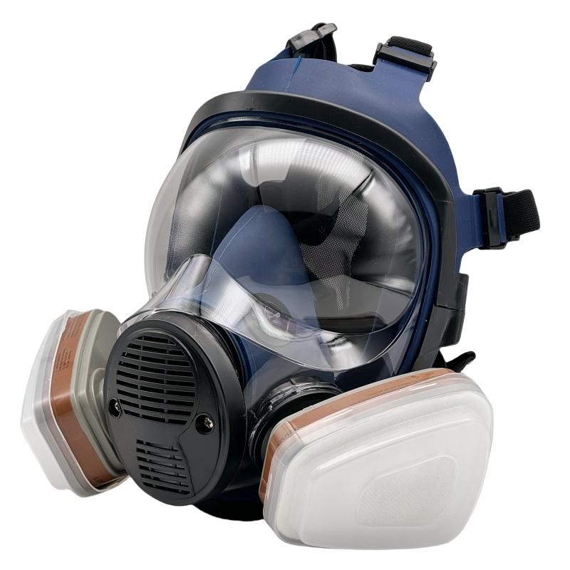 HOT！Reusable Full Face Mask with Double Filter, Dustproof Gasproof Mask, Respirator Mask, 19 in 1 Full Face Mask Set, Face Mask for Painting, Woodworking, Construction, Grinding, Spraying, Chemicals