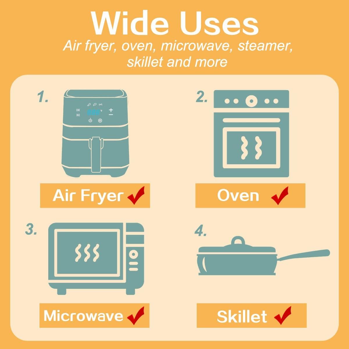 100 Large Baking Papers, Non-Stick Microwave Safe, Pre-Cut Rounded Edges, Compatible with Oven and Deep Fryer, Ideal for Cooking