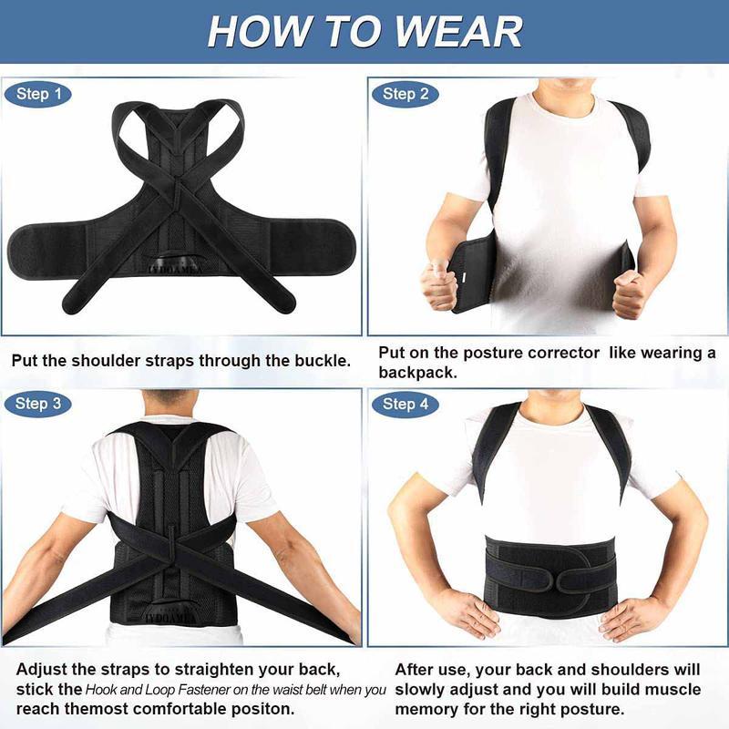 OLLAS Posture Corrector For Men And Women - Back Brace For Lumbar Support And Upright - Breathable Back Straightener Back Corrector Posture Improve And Neck, Back Slim Fit Posture Support Tank Top Adjustable Posture Correction Belt Healthcare