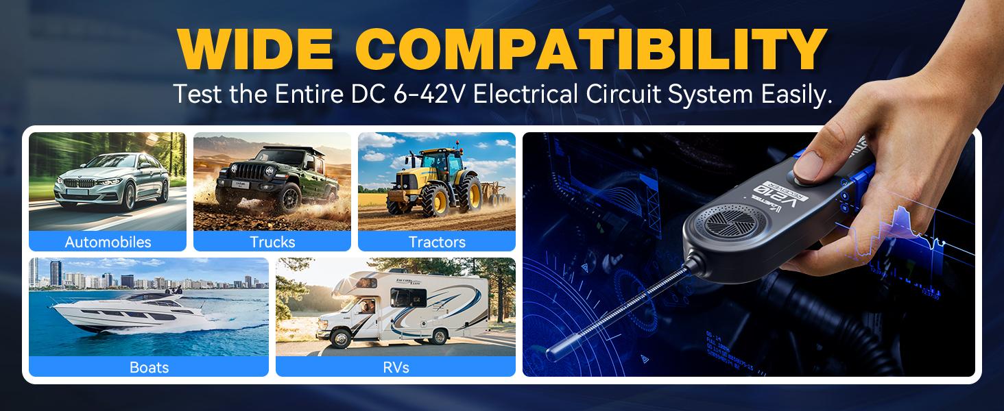 VDIAGTOOL V210 Automotive Electrical Open & Short Finder Circuit Tester Wire Breaker Finder Wire Tracer Fault Probe DC 6-42V Vehicle
