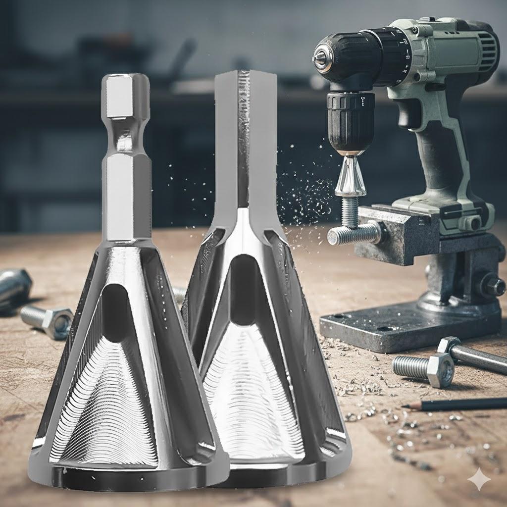 Professional Multi-Blade Deburring Tool: HSS Industrial Chamfering Device for Metal, Anti-Slip Anti-Jamming Edge Repair Kit. Durable Versatile Deburr Tool for Automotive & Industrial Metalworking, Fast Burr Removal & Surface Finishing.