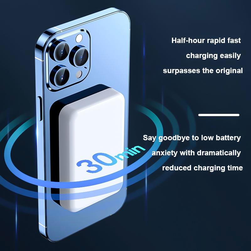 Portable charger, minimum 15W, 10000/5000mAh magnetic power bank, USB-C input/output fast charging, mini battery pack charger, compatible with Phone 16/15/14/13/12 Pro Max