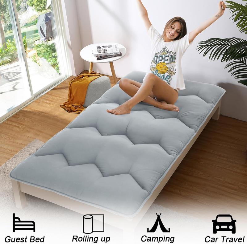 Japanese Futon Mattress, Twin/Full/Queen Size Foldable Japanese Style Floor Mattress Roll Up, Tatami Mat, Camping Mattress Pad