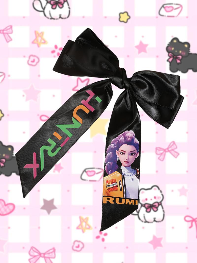 4pcs/1pcLarge Kpop Hair Bow with Girl Band Printed Ribbons Hair Clips | Comfortable Secure Clip | Versatile Design