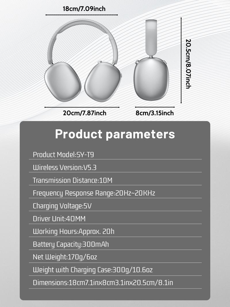 Wireless Over-ear Headphone,Bluetooth-compatible Headset For Sports,Gaming