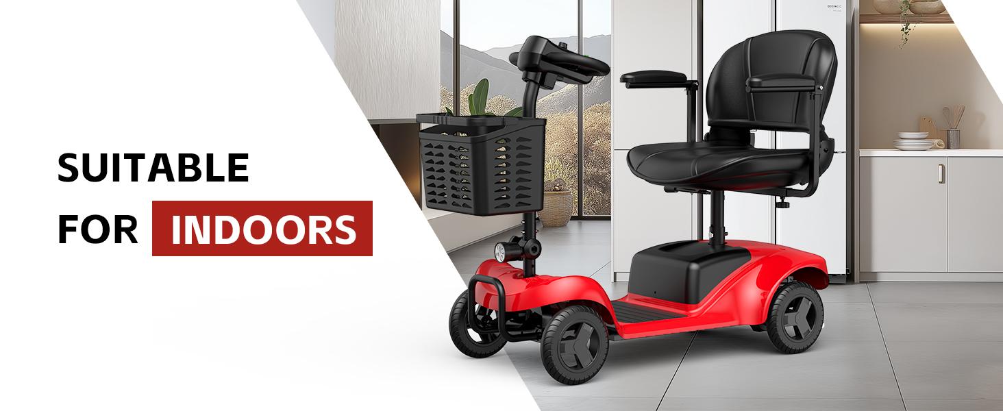 4 Wheel Mobility Scooter for Seniors&Adults- 25 Miles Range, Foldable Powered Electric Wheelchair Device w/600WH Battery,Only 8 lb Weight, Dual Basket, 300 lb Capacity, Compact,Red 4 Wheel Mobility Scooter for Seniors&Adults- 25 Miles Range, Foldable Powered Electric Wheelchair Device w/600WH Battery,Only 8 lb Weight, Dual Basket, 300 lb Capacity, Compact,Red