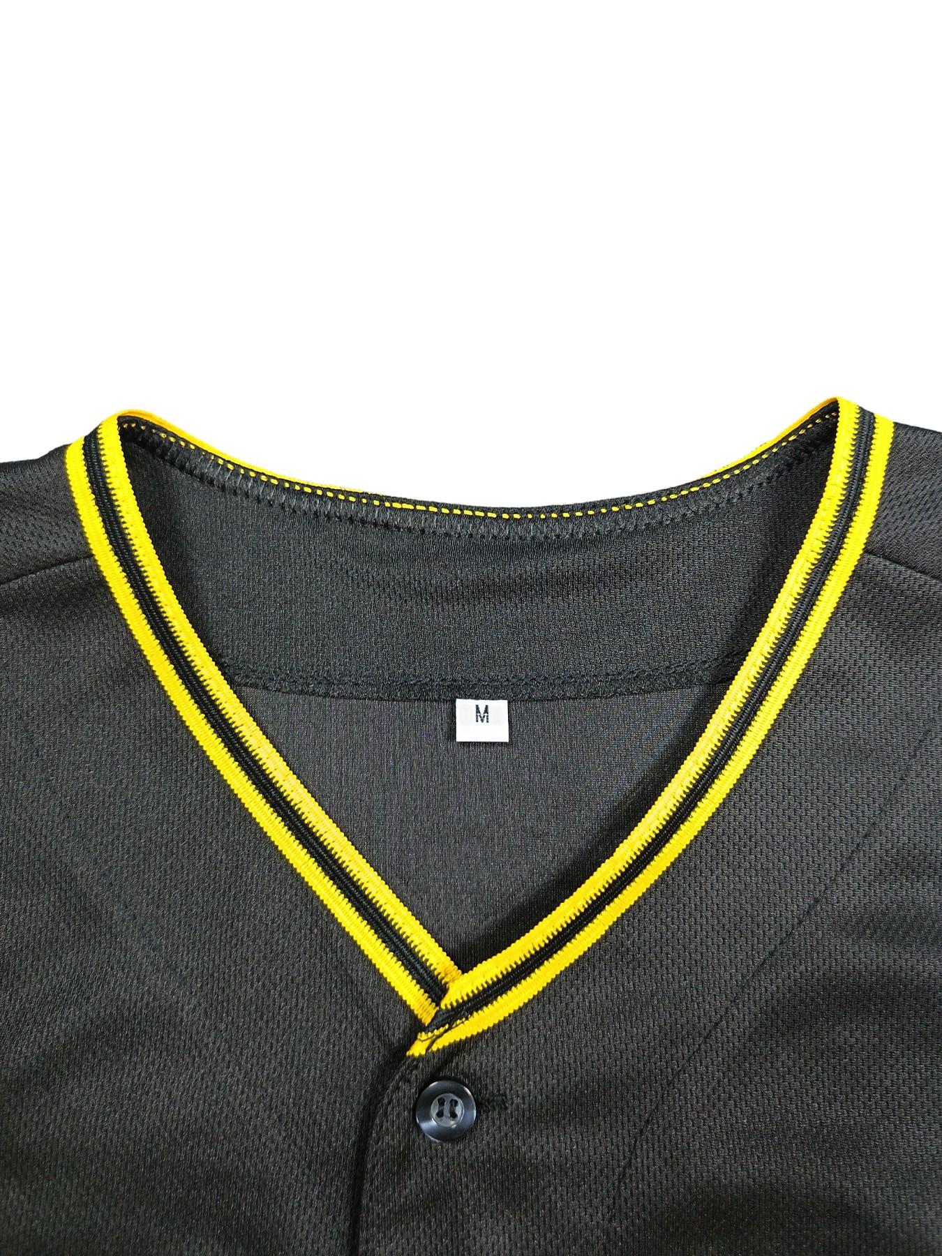Men's Pittsburgh #6 Embroidered Baseball Jersey, Breathable Baseball Shirt,Unisex Stitched Replica Team Uniform, Casual Short Sleeve Fan Top, Athletic Tops, Casual Sports Jersey, Fan Sportswear Top, Sports Clothing