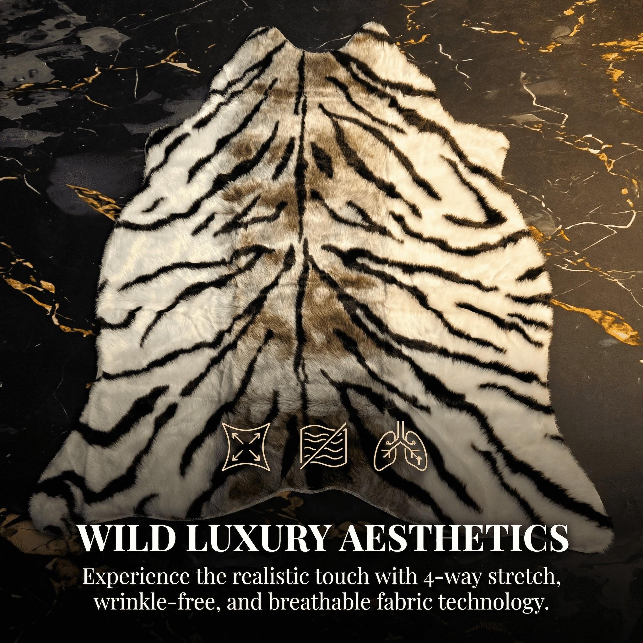 Luxurious Tiger Print Plush Rug, Animal Print Rug, Tiger Pattern Design, Soft Comfortable Bedroom Bedside Decorative Mat, Sofa Side Accent Pad, Home Decor Rugs, Non-Toxic Ca Prop 65 Compliant
