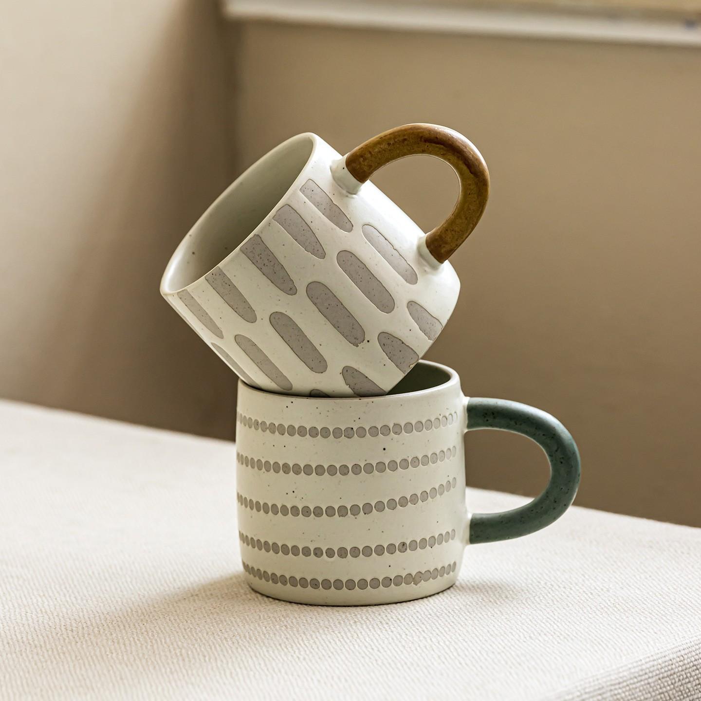 Creative Colorful Pattern Mugs for Home Use, Simple Design Coffee Breakfast Cup, Restaurant Tea Water Mug, Wholesale Bulk Buy