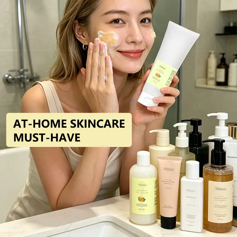 [Vimicoo Official] Turmeric Soothing Hydrating Facial Cleanser, Foaming Wash for All Skin Types, 3.38 Fl Oz Skin Repair Facial Wash