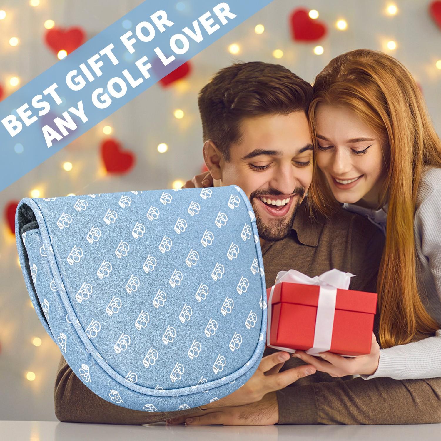 Df3 Putter Golf Putter Head Cover, Printed Style with PU Material & Cushioning, Magnetic Closure, Scratch Resistant Design, Fits Putter Accs, Golf Accessories