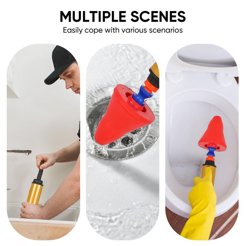 High Pressure Toilet Plunger, Toilet Unclogger Air Drain Blaster, Drain Plumb Plunger Gun, Heavy Duty Plunger for Bathroom and Plumbing Clogs