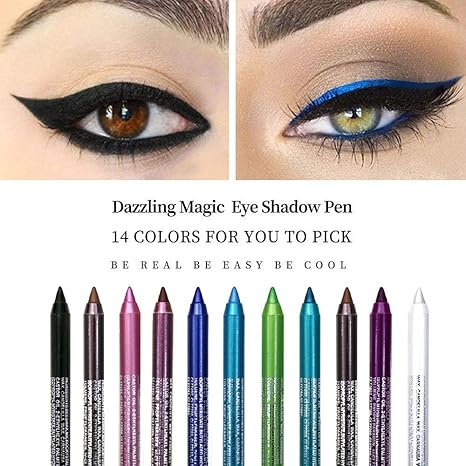 12 Colour Eyeliner  Resistant High Shine Pearl Smoky Punk Goth Eyeliner Back To School  Lipliner Makeup Cosmetic Mother's Day, birthday gifts, Valentine's Day gifts, cosmetics Gloss Color Pen
