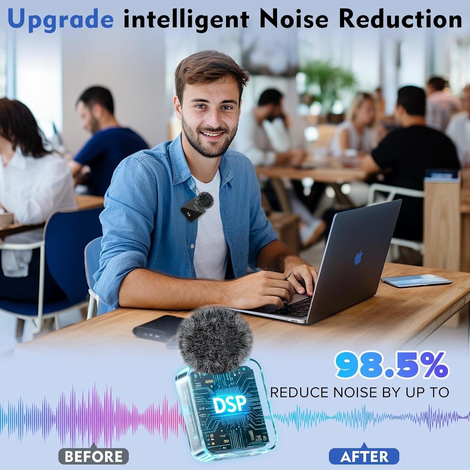 F11 Three-In-One Wireless Lapel Microphone, Short Video Shooting Phone Noise Reduction Live Streaming Mic, Professional Quality Recording