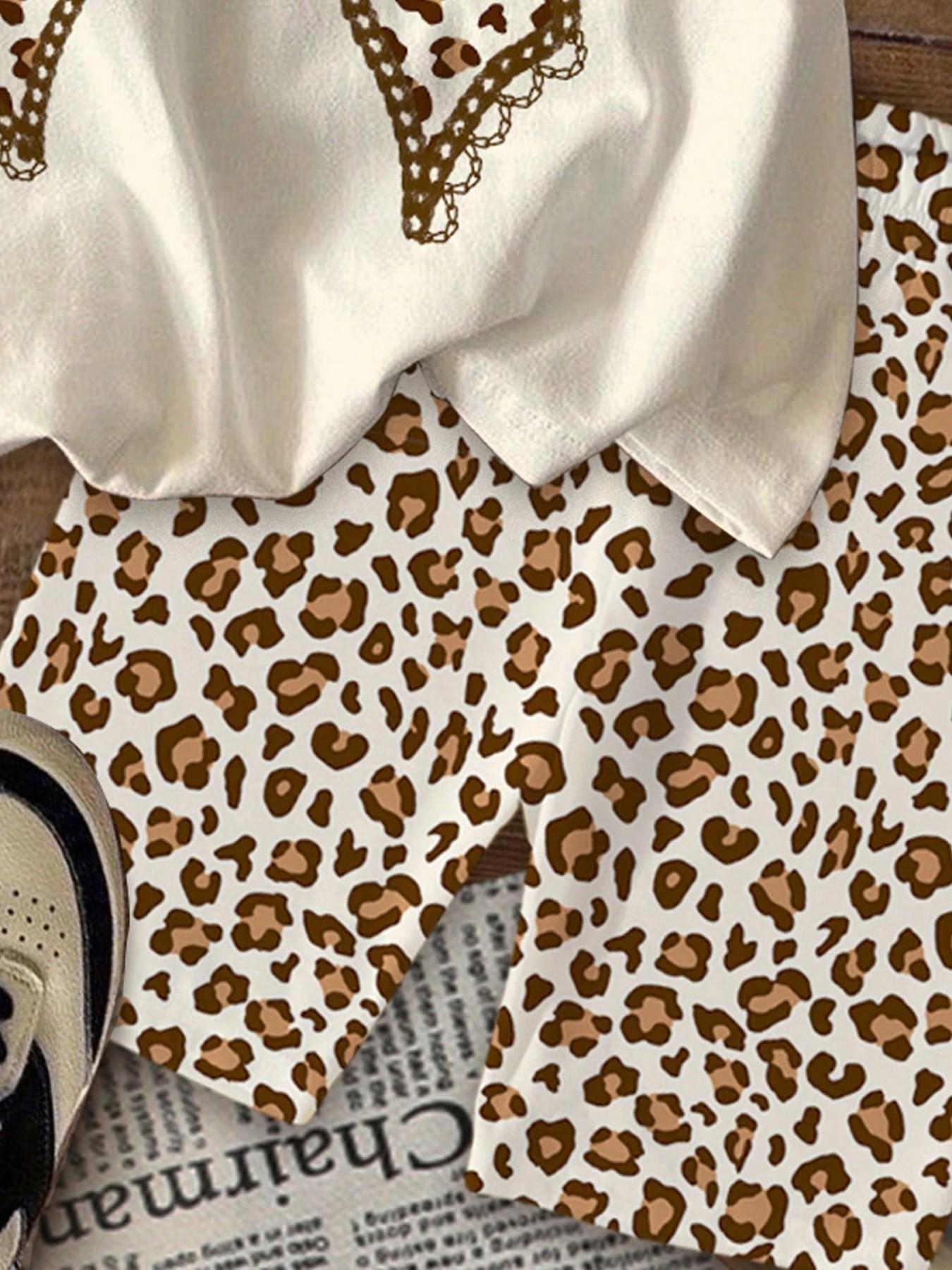 Girls' 2-Piece Set, Striped Heart Print T-Shirt & Short Pants, Cute Summer, Perfect for Parties & Daily Wear, Sister Matching Clothes