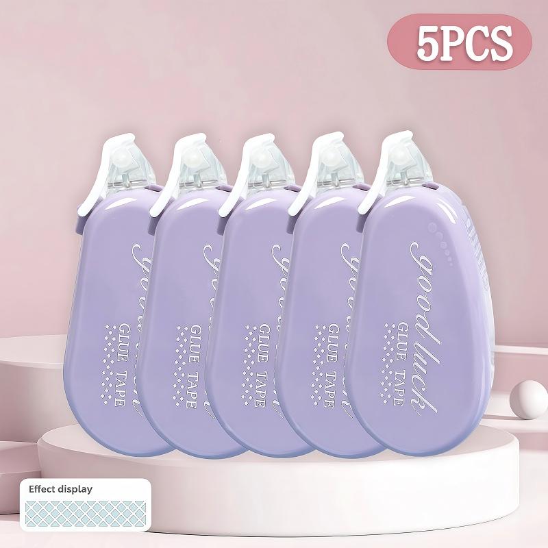 5 large capacity double-sided tape sets - strong adhesive, easy to stick and remove, suitable for scrapbooks, collages and photo albums, diaries, handicrafts, offices, back to school preparation, non stick multi-purpose glue, smooth application